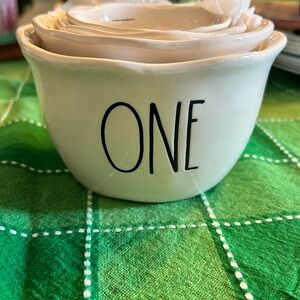 Rae Dunn White Ceramic Bowl with 'ONE' Text